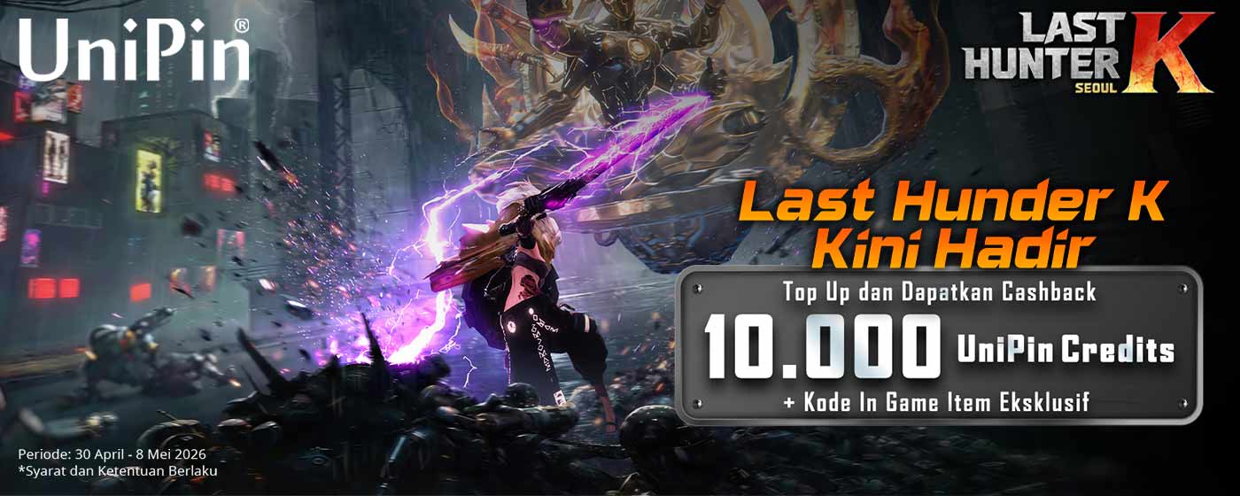 Ayo Top Up Di Last Hunter K! Kesempatan dapat Cashback + Hadiah In Game Item!